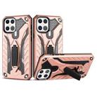 For iPhone 12 / 12 Pro Shockproof TPU + PC Protective Case with Holder(Rose Gold) - 1