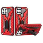 For iPhone 12 / 12 Pro Shockproof TPU + PC Protective Case with Holder(Red) - 1