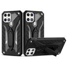 For iPhone 12 / 12 Pro Shockproof TPU + PC Protective Case with Holder(Black) - 1