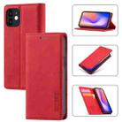 For iPhone 12 mini LC.IMEEKE Strong Magnetism Ultra-thin Horizontal Flip Shockproof Matte TPU + PU Leather Case with Holder & Card Slots & Wallet (Red) - 1