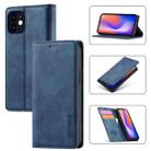 For iPhone 12 mini LC.IMEEKE Strong Magnetism Ultra-thin Horizontal Flip Shockproof Matte TPU + PU Leather Case with Holder & Card Slots & Wallet (Blue) - 1