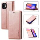 For iPhone 12 mini LC.IMEEKE Strong Magnetism Ultra-thin Horizontal Flip Shockproof Matte TPU + PU Leather Case with Holder & Card Slots & Wallet (Rose Gold) - 1
