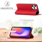For iPhone 12 Pro Max LC.IMEEKE Strong Magnetism Ultra-thin Horizontal Flip Shockproof Matte TPU + PU Leather Case with Holder & Card Slots & Wallet(Red) - 7