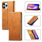 For iPhone 12 Pro Max LC.IMEEKE Strong Magnetism Ultra-thin Horizontal Flip Shockproof Matte TPU + PU Leather Case with Holder & Card Slots & Wallet(Brown) - 1