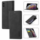 For iPhone X / XS LC.IMEEKE Strong Magnetism Ultra-thin Horizontal Flip Shockproof Matte TPU + PU Leather Case with Holder & Card Slots & Wallet(Black) - 1