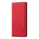 LC.IMEEKE Strong Magnetism Ultra-thin Horizontal Flip Shockproof Matte TPU + PU Leather Case with Holder & Card Slots & Wallet For iPhone 6 / 6s(Red) - 1