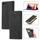 LC.IMEEKE Strong Magnetism Ultra-thin Horizontal Flip Shockproof Matte TPU + PU Leather Case with Holder & Card Slots & Wallet For iPhone 8 Plus / 7 Plus(Black) - 1