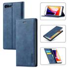 LC.IMEEKE Strong Magnetism Ultra-thin Horizontal Flip Shockproof Matte TPU + PU Leather Case with Holder & Card Slots & Wallet For iPhone 8 Plus / 7 Plus(Blue) - 1