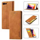 LC.IMEEKE Strong Magnetism Ultra-thin Horizontal Flip Shockproof Matte TPU + PU Leather Case with Holder & Card Slots & Wallet For iPhone 8 Plus / 7 Plus(Brown) - 1