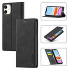 For iPhone 11 LC.IMEEKE Strong Magnetism Ultra-thin Horizontal Flip Shockproof Matte TPU + PU Leather Case with Holder & Card Slots & Wallet (Black) - 1