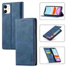 For iPhone 11 LC.IMEEKE Strong Magnetism Ultra-thin Horizontal Flip Shockproof Matte TPU + PU Leather Case with Holder & Card Slots & Wallet (Blue) - 1