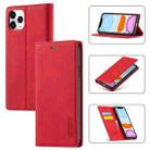 For iPhone 11 Pro LC.IMEEKE Strong Magnetism Ultra-thin Horizontal Flip Shockproof Matte TPU + PU Leather Case with Holder & Card Slots & Wallet (Red) - 1
