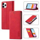 For iPhone 11 Pro Max LC.IMEEKE Strong Magnetism Ultra-thin Horizontal Flip Shockproof Matte TPU + PU Leather Case with Holder & Card Slots & Wallet (Red) - 1
