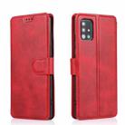 For Samsung Galaxy A71 Calf Texture Magnetic Buckle Horizontal Flip Leather Case with Holder & Card Slots & Wallet & Photo Frame(Red) - 1