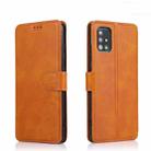 For Samsung Galaxy A71 Calf Texture Magnetic Buckle Horizontal Flip Leather Case with Holder & Card Slots & Wallet & Photo Frame(Khaki) - 1