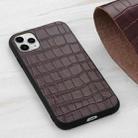 For iPhone 12 Pro Max Crocodile Texture Leather Protective Case(Brown) - 1