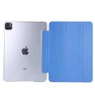 Silk Texture Horizontal Flip Magnetic PU Leather Case with Three-folding Holder & Sleep / Wake-up Function For iPad Air 2022 / 2020 10.9(Blue) - 8