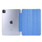 Silk Texture Horizontal Deformation Flip Leather Case with Three-folding Holder For iPad Air 2022 / 2020 10.9(Light Blue) - 10
