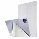 Silk Texture Horizontal Deformation Flip Leather Case with Three-folding Holder For iPad Air 2022 / 2020 10.9(White) - 1