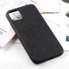 For iPhone 12 Pro Max Hella Cross Texture Genuine Leather Protective Case(Black) - 1