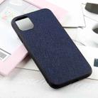 For iPhone 12 Pro Max Hella Cross Texture Genuine Leather Protective Case(Blue) - 1