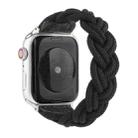 Elastic Woven Watch Band For Apple Watch Ultra 49mm&Watch Ultra 2 49mm / Series 9&8&7 45mm / SE 3&SE 2&6&SE&5&4 44mm / 3&2&1 42mm, Length:160mm(Black) - 1