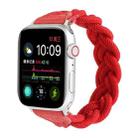 Elastic Woven Watch Band For Apple Watch Ultra 49mm / Series 8&7 45mm / SE 2&6&SE&5&4 44mm / 3&2&1 42mm, Length:160mm(Red) - 3