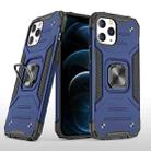 For iPhone 12 Pro Max Magnetic Armor Shockproof TPU + PC Case with Metal Ring Holder(Blue) - 1