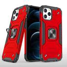 For iPhone 12 Pro Max Magnetic Armor Shockproof TPU + PC Case with Metal Ring Holder(Red) - 1