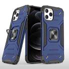 For iPhone 12 / 12 Pro Magnetic Armor Shockproof TPU + PC Case with Metal Ring Holder(Blue) - 1