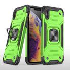 For iPhone XS Max Magnetic Armor Shockproof TPU + PC Case with Metal Ring Holder(Green) - 1