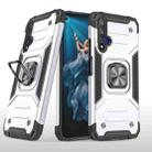 For Huawei Honor 20 Magnetic Armor Shockproof TPU + PC Case with Metal Ring Holder(Silver) - 1