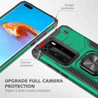 For Huawei P40 Pro Magnetic Armor Shockproof TPU + PC Case with Metal Ring Holder(Deep Green) - 3