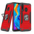 For Huawei Nova 4e / P30 Lite Magnetic Armor Shockproof TPU + PC Case with Metal Ring Holder(Red) - 1