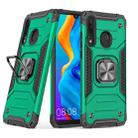 For Huawei Nova 4e / P30 Lite Magnetic Armor Shockproof TPU + PC Case with Metal Ring Holder(Deep Green) - 1