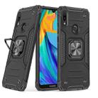 For Huawei Y6 Prlme / Y6 Magnetic Armor Shockproof TPU + PC Case with Metal Ring Holder(Black) - 1