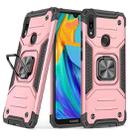 For Huawei Y6 Prlme / Y6 Magnetic Armor Shockproof TPU + PC Case with Metal Ring Holder(Rose Gold) - 1