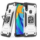 For Huawei Y6 Prlme / Y6 Magnetic Armor Shockproof TPU + PC Case with Metal Ring Holder(Silver) - 1