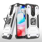 For Xiaomi Redmi 8 Magnetic Armor Shockproof TPU + PC Case with Metal Ring Holder(Silver) - 1