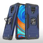 For Xiaomi Redmi Note 9 Pro / Note 9S Magnetic Armor Shockproof TPU + PC Case with Metal Ring Holder(Blue) - 1