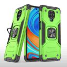 For Xiaomi Redmi Note 9 Pro / Note 9S Magnetic Armor Shockproof TPU + PC Case with Metal Ring Holder(Green) - 1