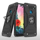 For LG K50S Magnetic Armor Shockproof TPU + PC Case with Metal Ring Holder(Black) - 1