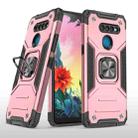 For LG K50S Magnetic Armor Shockproof TPU + PC Case with Metal Ring Holder(Rose Gold) - 1