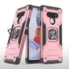 For LG Stylo 6 Magnetic Armor Shockproof TPU + PC Case with Metal Ring Holder(Rose Gold) - 1