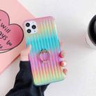 For iPhone SE 2022 / SE 2020 / 7 / 8 Electroplating Gradient Suitcase Stripe TPU Shockproof Protective Case With Stand Ring Holder(Gradient Magic Color) - 1