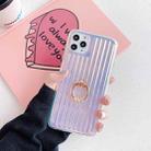 For iPhone SE 2022 / SE 2020 / 7 / 8 Electroplating Gradient Suitcase Stripe TPU Shockproof Protective Case With Stand Ring Holder(Gradient Pure Laser) - 1