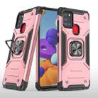 For Samsung Galaxy A21s Magnetic Armor Shockproof TPU + PC Case with Metal Ring Holder(Rose Gold) - 1