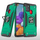 For Samsung Galaxy A21s Magnetic Armor Shockproof TPU + PC Case with Metal Ring Holder(Dark Green) - 1