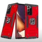 For Samsung Galaxy Note20 Ultra Magnetic Armor Shockproof TPU + PC Case with Metal Ring Holder(Red) - 1