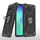 For Samsung Galaxy S10 Magnetic Armor Shockproof TPU + PC Case with Metal Ring Holder(Black) - 1